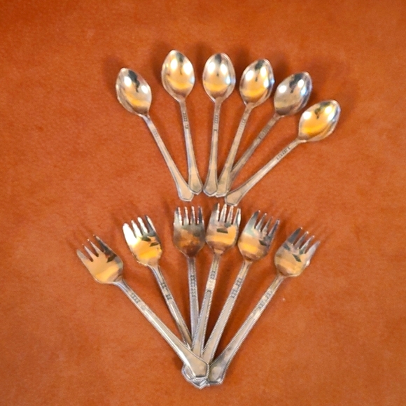 Silver 6 spoons & forks set - Picture 2 of 10
